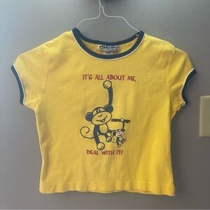 Vintage Y2K self esteem cropped graphic baby tee